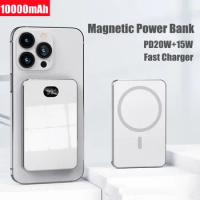 10000mAh Magnetic Power Bank For Samsung iphone 12 13 14 15 Mini External Auxiliary Battery Macsafe Powerbank Wireless Charger