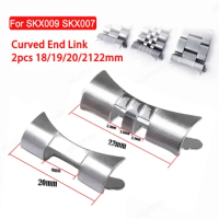 2pcs Stainless Steel Curved End Link Metal Band 20mm 22mm 18mm 19mm 21mm Accessories for Seiko SKX009 SKX007 Strap Connector
