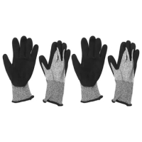 Level 5 Cut Resistant Gloves 3D Comfort Stretch Fit, Durable Foam Nitrile, Pass Food Contact,2 Pair(M)