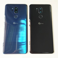 Original For LG G7 ThinQ Glass Back Battery Cover Door Panel Housing Case With Camera Lens+Fingerprint Button