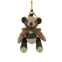 【BURBERRY】Thomas 泰迪熊領結造型吊飾/Key圈(經典米色)