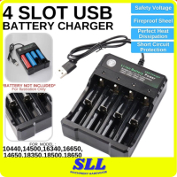 4 Slots 18650 14500 Battery Charger Lithium Ion Portable Travel USB Charger DC 4.2V 1000mA Output