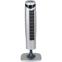 Optimus 35" Pedestal Tower 3-Speed Fan in White with Remote