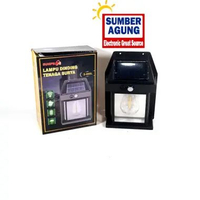 Fleco Lampu Dinding Solar S888L Lampu Solar Tenaga Surya Sensor Warna Kuning Warm White Lampu Pilar 