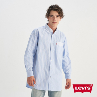 Levi s 男款 長袖襯衫 牛津領 拼接襯衫