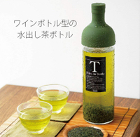 日本公司貨 HARIO 酒瓶造型冷泡茶玻璃水壺 750ml 橄欖綠 FIB-75-OG