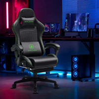 gaming chair ，GTPLAYER Chair Computer Gaming Chair (Leather, Green)，2-4 days Fast delivery
