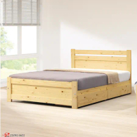  MUNA 家居 比利5尺雙人床/共兩色/含抽屜櫃X2只(雙人床 床架 床台 收納)