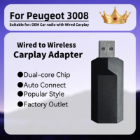 Smart AI Box Car OEM Wired Car Play To Wireless Carplay Plug and Play New Mini Apple Carplay Adapter for Peugeot 3008 USB Dongle