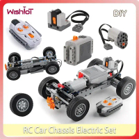 Chassis Kereta RC 4WD Elektrik Set Pembinaan Blok Motor Roda Penerima RC Kotak Bateri Fungsi Simulas