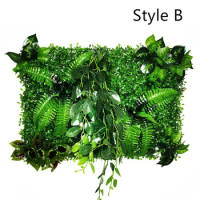 Artificial Plant Leaf Foliage Hedge Grass Mat Greenery Panel Decor Wall Fence Carpet Real Touch Lawn Moss Fake Grass Plant Wall