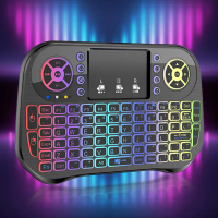 2.4G Keyboard Touchpad 7 Color Backlit Air Mouse Wireless Keyboards Rechargeable Bluetooth-compatibl