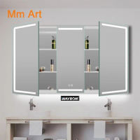 3 Doors Design Makeup Bathroom LED Bathroom Mirror Medicine Cabinet