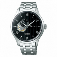 SEIKO 精工錶 Presage 沉穩風格羅馬開芯機械腕錶 4R39-00P0P(SSA377J1)-41mm-黑面鋼帶【刷卡回饋 分期0利率】【跨店APP下單最高20%點數回饋】