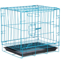 Folding With Toilet Dog Cage Poodle Small And Medium Dog Cat Cage Rabbit Cage Pet Cage(Blue)