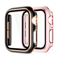 Cover For Apple watch Case 45mm 41mm 44mm 40mm 42mm 38mm Screen Protector PC Bumper Tempered Glass iWatch series 9 8 7 SE 6 5 4