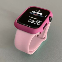 全城熱賣 - 拼色磨砂硬殼純色矽膠錶帶適用iwatch保護殼s8蘋果手錶applewatch砂粉+玫紅硬殼49mm（Ultra/Ultra2/3）短版！