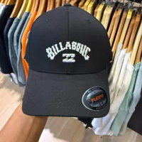 topi pria billabong original arch flexfit cap headwear blak logo white new