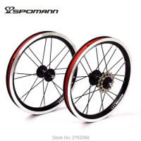 New SPOMANN 14 inch Folding bike alloy V brake BMX bicycle clincher rims wheelset MTB 14er 7 bearing 3 speed freewheel