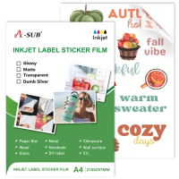 Prime- ASub Transparent Paper Sticker Film A4 For Inkjet Printer Waterof PET Cer Craft Paper Label I