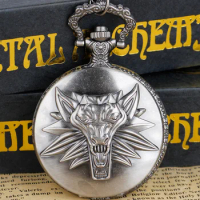 Awesome Wolf Steampunk Quartz Pocket Watch Man Women Necklace Pendant Fob Watch
