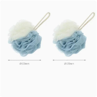 沐浴球泡澡球(雙色沐浴花(米藍色2))