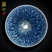 |heart longcai flowers built lamp cup undressed ore iron tire oil droplets temmoku light manual kung fu tea masters cup
