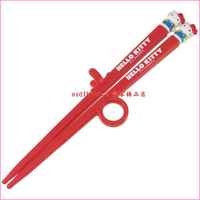 asdfkitty可愛家☆KITTY紅色兒童學習筷-第一階段右手用-有止滑圈歐-日本正版商品