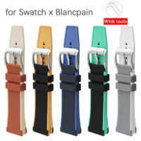 Silicone Strap for Swatch x Blancpain Co-branded 22mm Sport Waterproof Men Women Rubber Replace Watch Band Bracelet with tools