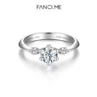 FANCIME Lab-Grown Diamond 0.1/0.3/0.5CT Anniversary Ring 925 Silver Valentine's Gift for Girlfriend