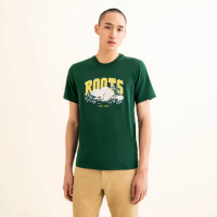 【Roots】Roots 男裝- PIXEL COOPER BEAVER修身短袖T恤(深綠色)