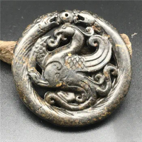 Jade pendant jade pendant hollowed out brand hand carved jade pendant antique antique Han Dynasty Jade antique jade old jade ros