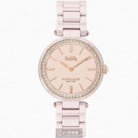 【COACH】COACH手錶型號CH00101(粉色錶面粉色錶殼粉紅陶瓷錶帶款)