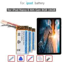 Battery for IPod Nano 4 4th 7 7th 6 6th 5 6 7 th 80/120 GB Gen 8GB 16GB MB903LL 616-0639 Glassic
