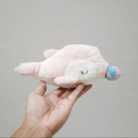 Tempat Remote/ Handphone Boneka Karakter Dolphin Pink Tarik Getar Size 20 cm