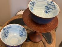 日本青花手繪茶杯兩只，湯吞茶碗主人杯茶具茶道具陶瓷瓷器