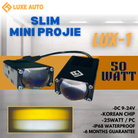 Slim Mini Projie LUX-1 Blue Lens Lampu Tembak Mobil Motor LED
