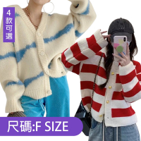 [韓國精品組合]【韓國K.W.】正韓進口針織花漾小香風外套上衣多款任選(保暖/外套/針織外套)