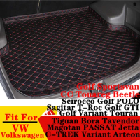 Car Trunk Mat For Volkswagen VW CC ID.3 Touareg Scirocco POLO Golf T-Roc Tiguan Arteon Jetta XPE Rear Cargo Cover Pad Boot Liner