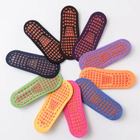 Pure color couple trampoline socks silicone non-slip socks floor socks socks adult home yoga socks women socks