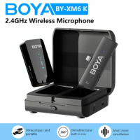 BOYA BY-XM6 K Wireless Microphone 2.4GHz Condenser Youtube Wireless Lavalier Microphone for PC OPPO VIVO HUAWEI DSLRs Streaming