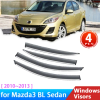 4x Windshield for Mazda3 SP25 BL 2010 2011 2012 2013 Accessories Car Window Visors Sun Visor Deflectors Rain Eyebrow Awning Trim