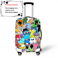 18-32 Inch Game Alphabet Lore Travel Luggage Suitcase Cover Trolley Bag Protective Cover Boys Girls Elastic Suitcase Dust Cover