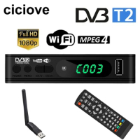 DVB TV Tuner Terrestrial Receiver with DVB-T2 HD 1080 Adapter USB2.0 TV Box Decoder for HEVC Youtube DVB T2/T USB WIFI