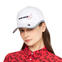 【LE COQ SPORTIF 公雞】高爾夫系列 女款白色減壓時尚抗UV可調節棒球帽 QLT0J101