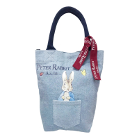 【PETER RABBIT 比得兔】比得兔牛仔布手提包-立兔飲料提袋 單寧風格(飲料袋 保溫杯)