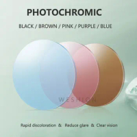 WESHION Photochromic Gray Brown Pink Purple Blue Series 1.56 1.61 1.67 Prescription Glasses Lenses For Myopia Hyperopia