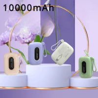 10000mAh Color Power Bank 22.5W Fast Charging Mini Portable Phone External Battery with Built-in Cables Powerbank 2024 New