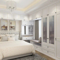 White lacquer wood veneer Clothes Closet Doors Bedroom Wardrobes Modular Simple Open Wardrobe Closets Designs