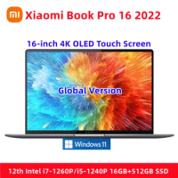 Xiaomi Book Pro 16 2022 Laptop 16inch 12th Intel i7-1260P/i5-1240P 16GB+512GB/1TB/2TB SSD Touch Screen ​60Hz 4K OLED Notebook PC